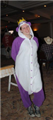 Volunteer in Purple Panda Costume
