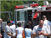 Residents Look at Fire Truck