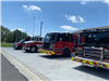 Fire Trucks Stationed Along Sunset Drive at the Safety Center Facility Dedication - June 22, 2025