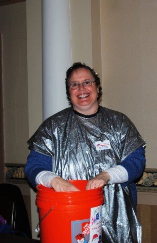 Volunteer Gives Out Candy