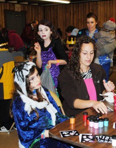 Witch Looks Over Craft Area