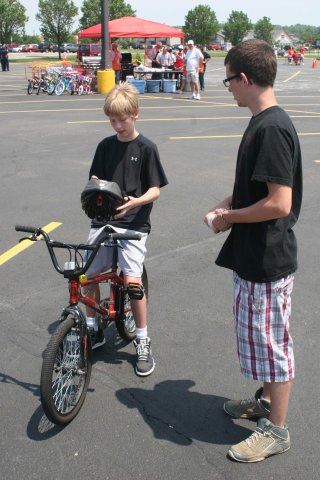 Young Resident Observe Helmet While Sitting on Bike