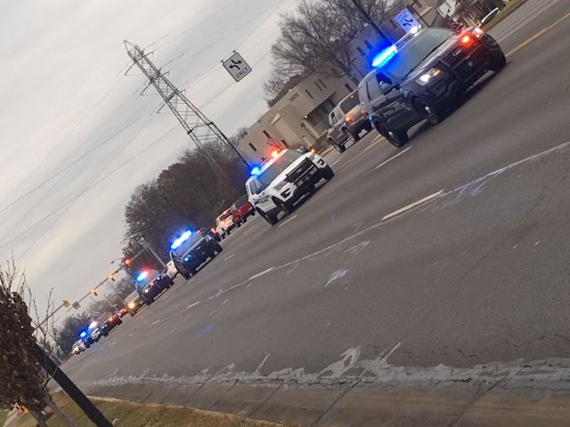 Police Cars with lights flashing