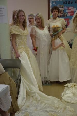 Girls in wedding dresses