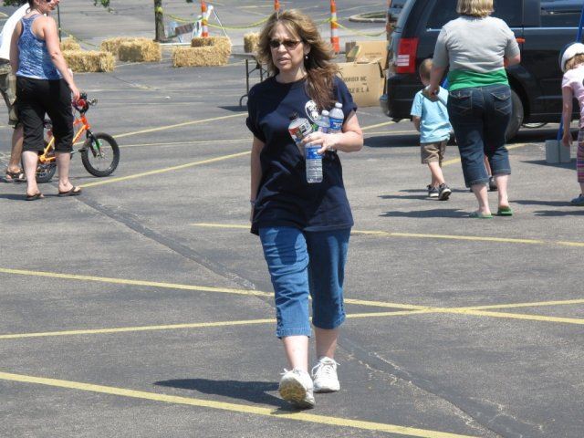 Woman Cleans Up Area
