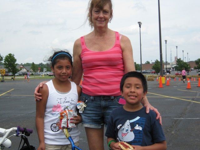 Young Riders Enjoy Snacks and Pose for Camera