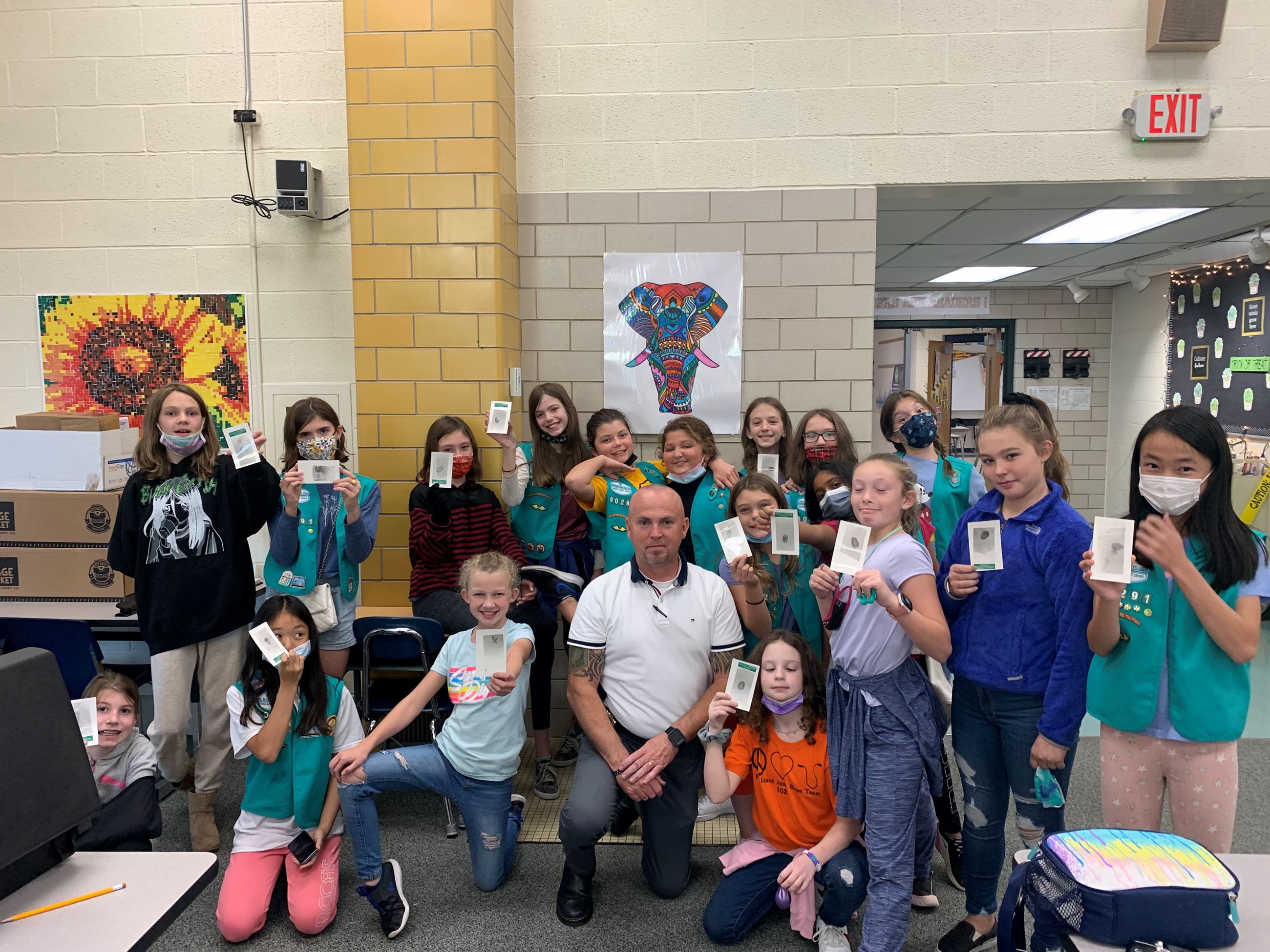Girl Scout Troup 90291 with Det. Ballinger