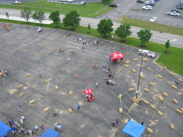 Aerial View of Hay Bale Section of Course