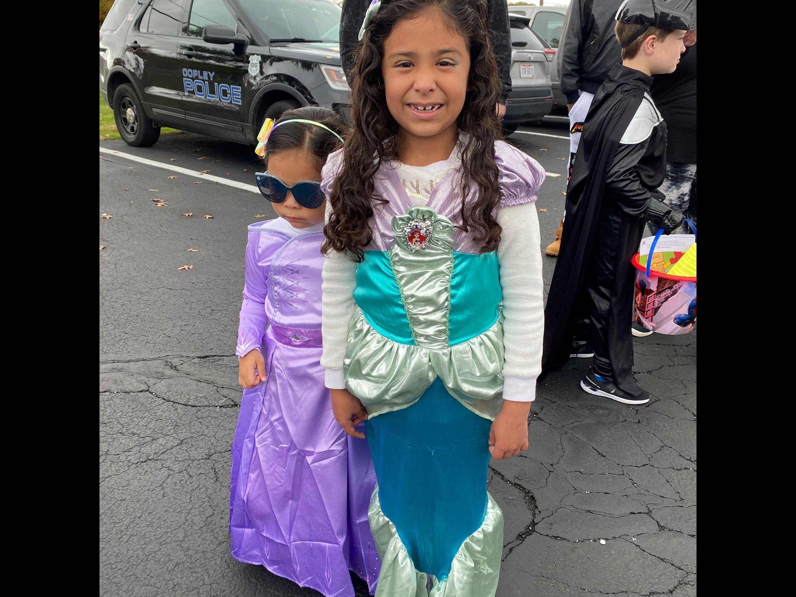 Two girls in costumes
