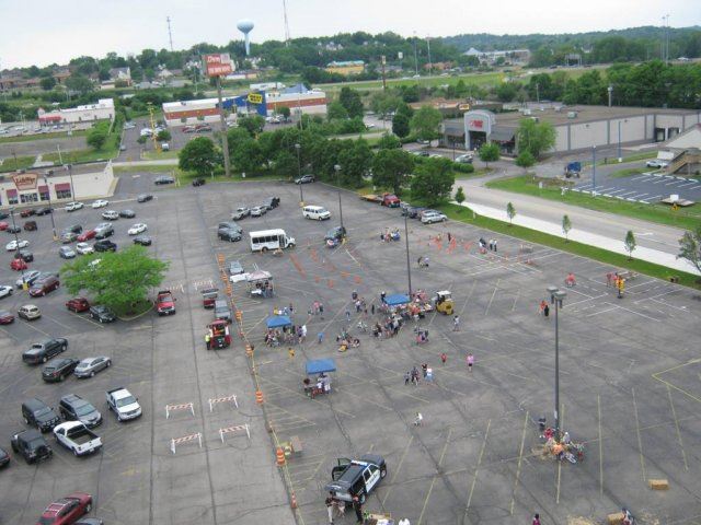 Aerial View of Tent Area