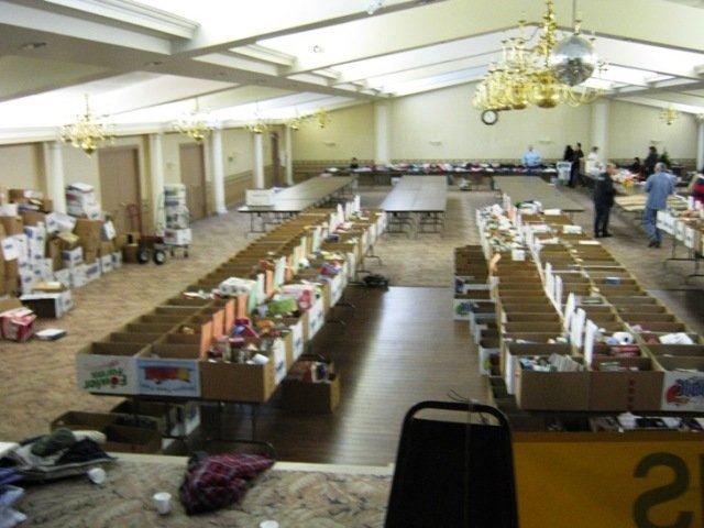 Aerial View of Tables and Food Area