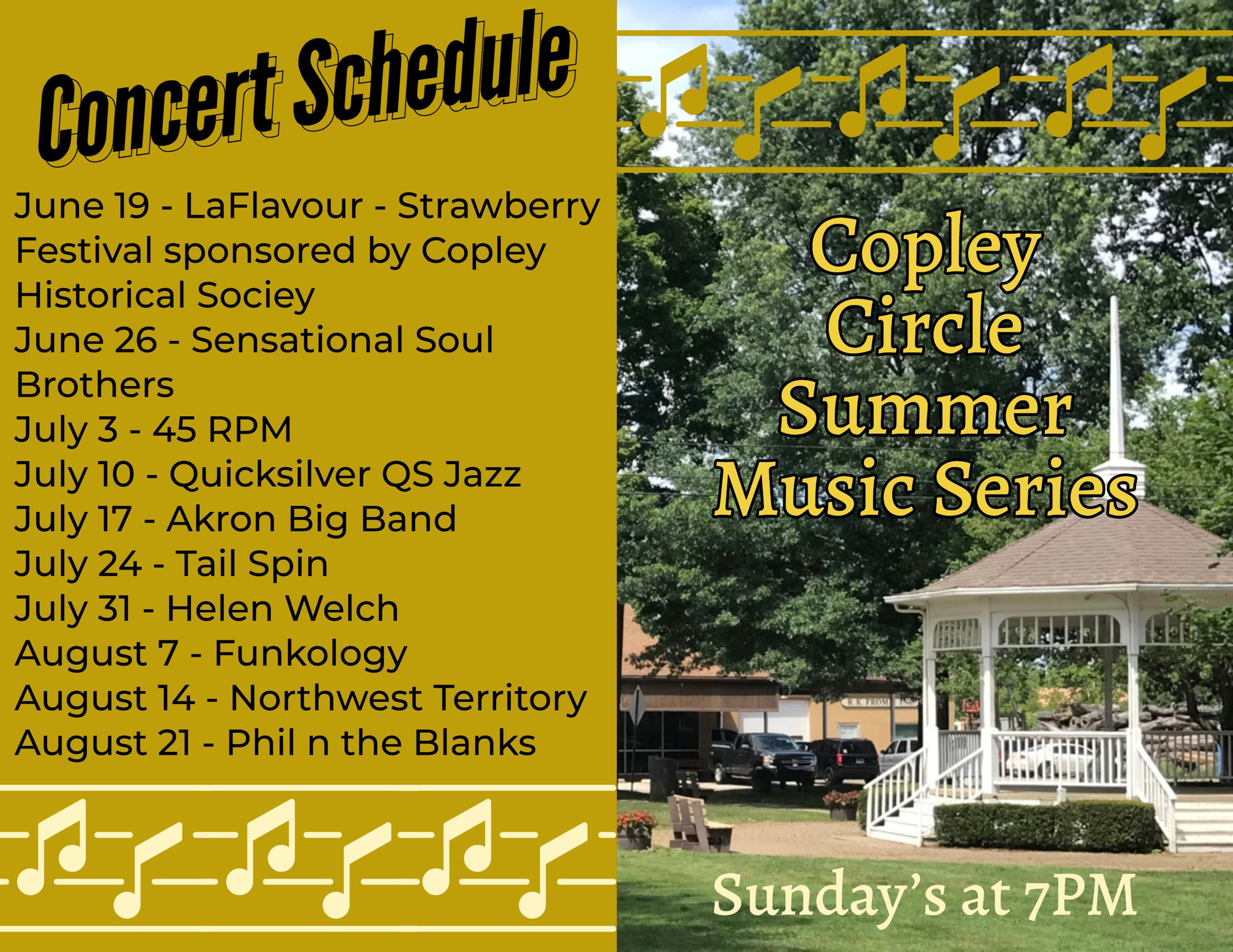 Copley Circle Concert Schedule 2022