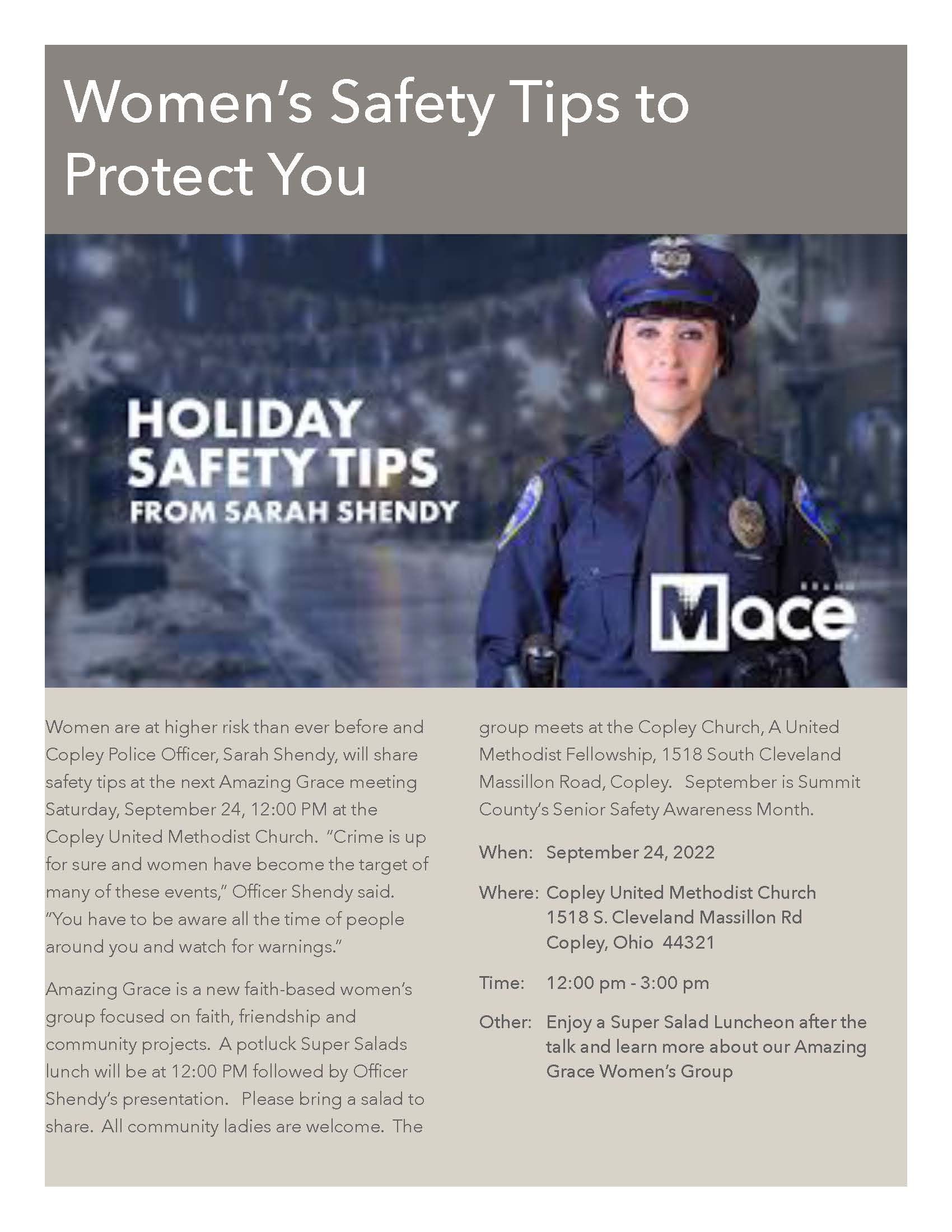 Women Safety Tips Lunch and Presentation