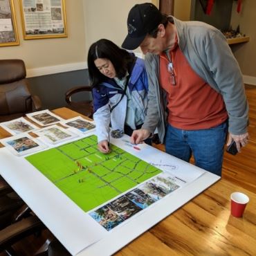 Couple looking at plans