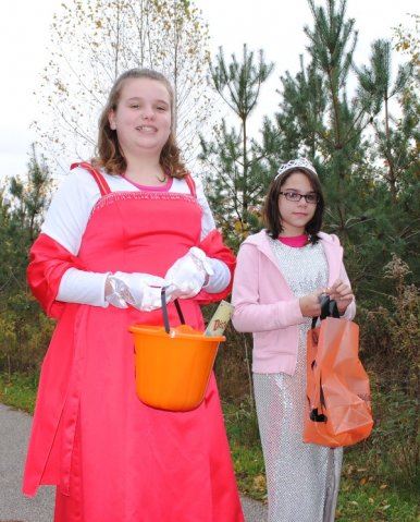 Young Girls in Pink Dresses