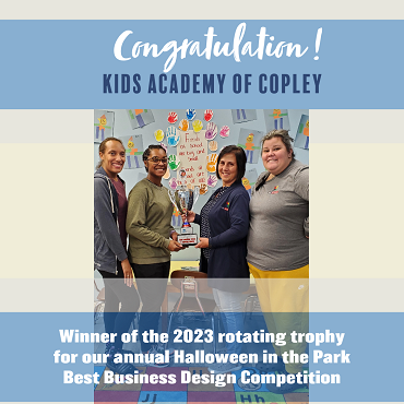 Halloween in the Park business winner2023 - Kids Academy of Copley