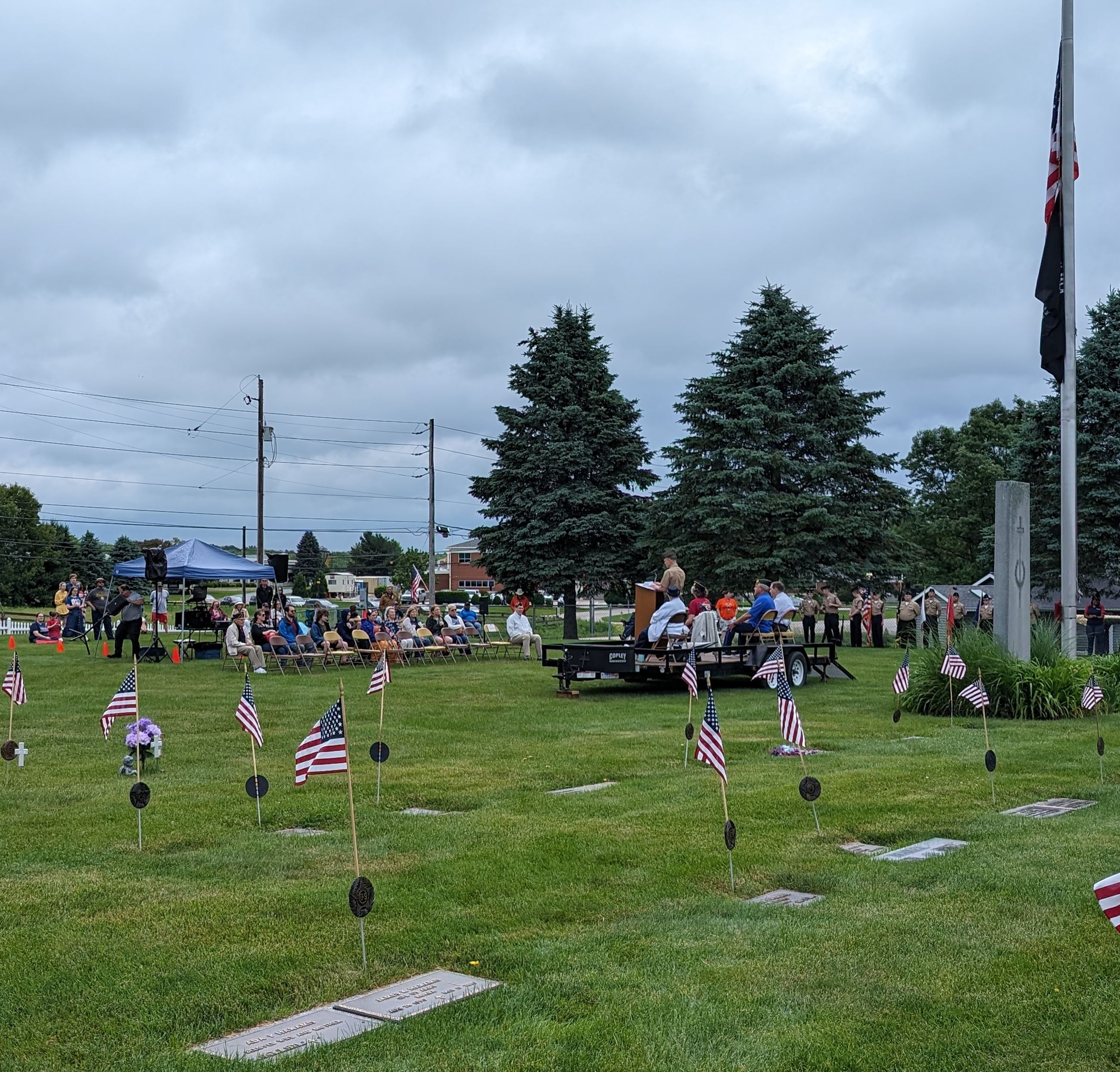 partial crowd; Memorial Day 2024