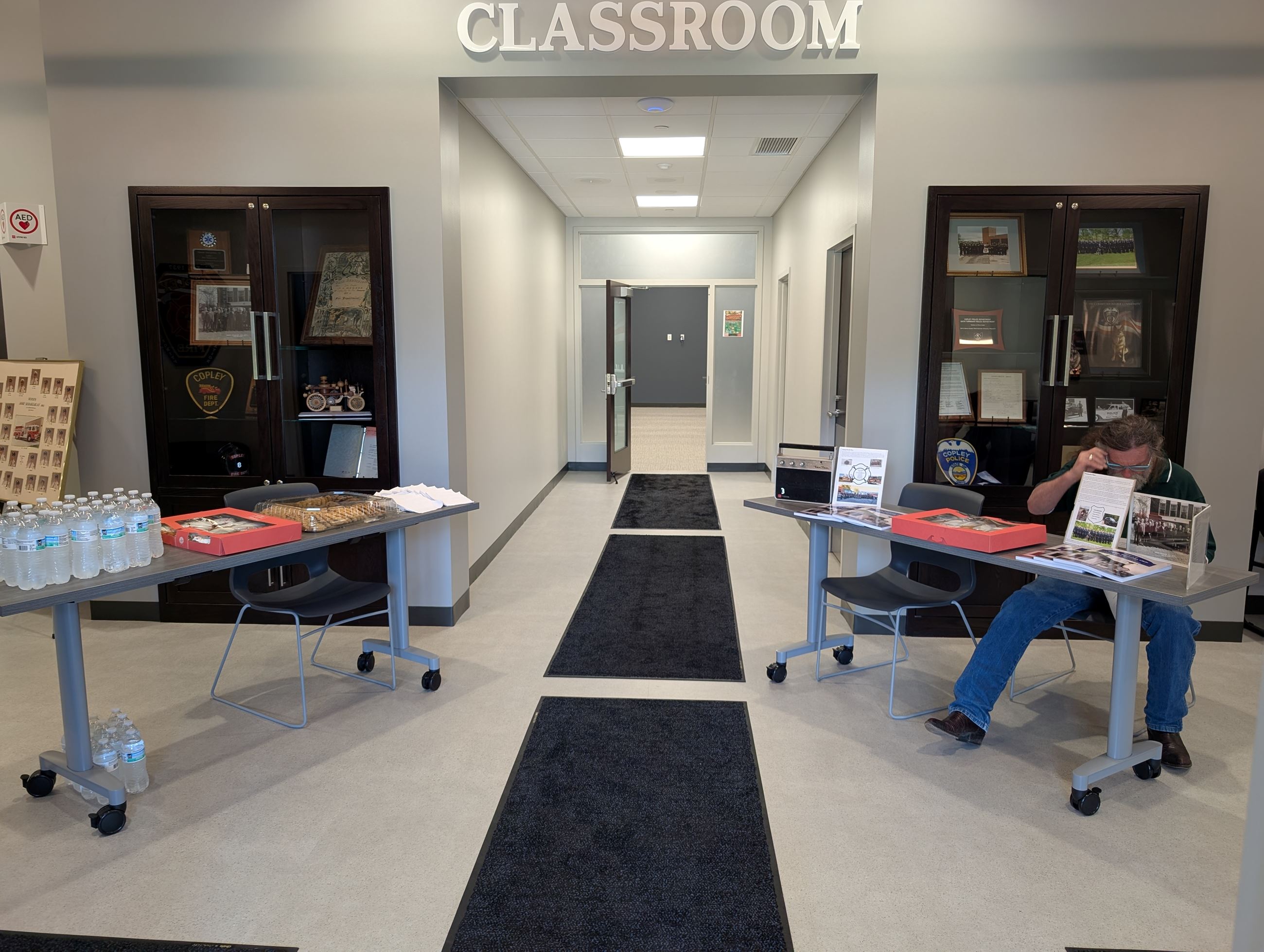 lobby set upCopley Township Historical Society Providing Refreshments in the Main Lobby at the Safety Center Facility Dedication - June 22, 2025