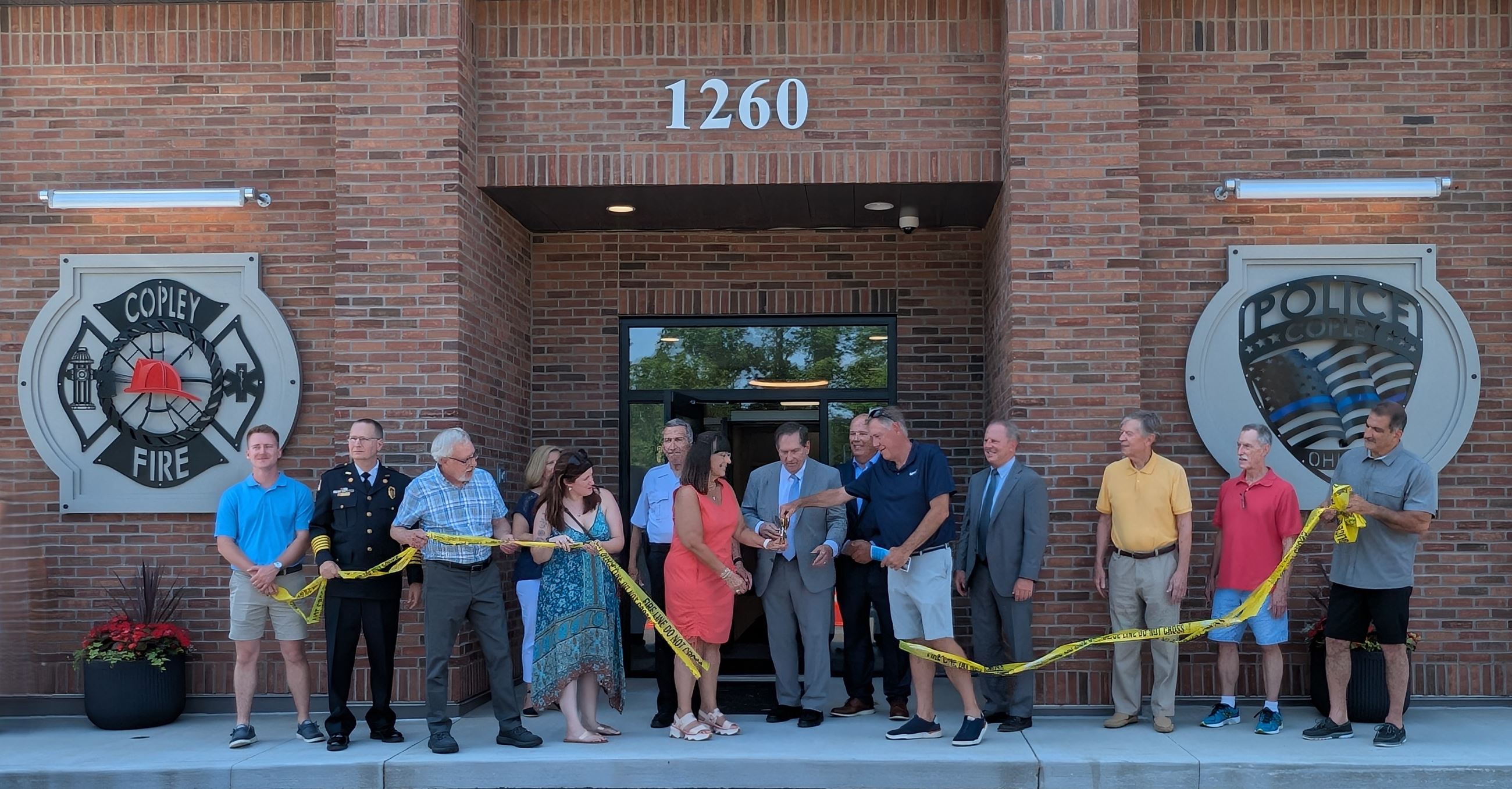 Ceremonial Ribbon Cutting Of Fire and Police Caution Tape at the Safety Center Facility Dedication - June 22, 2025