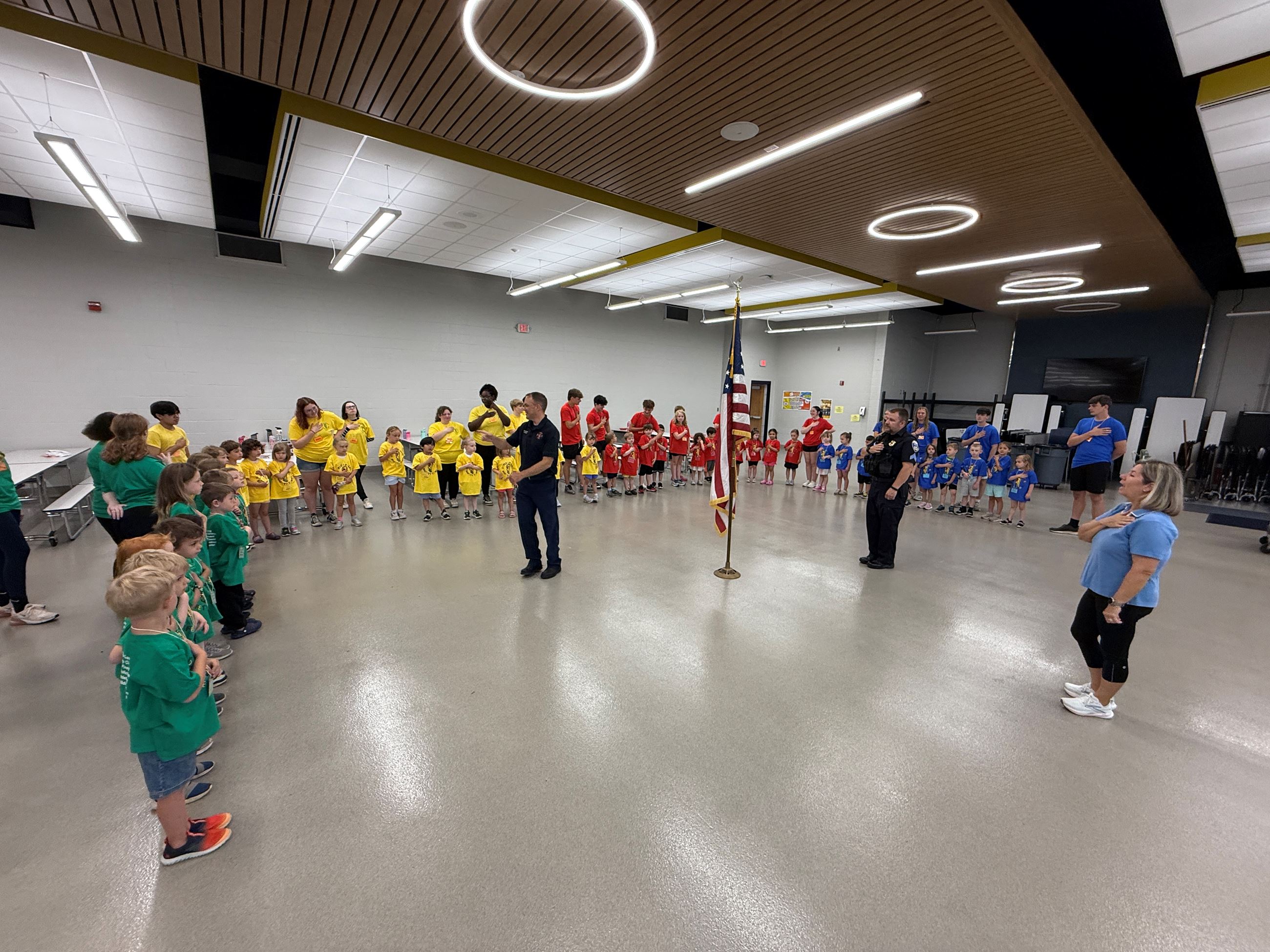 Safety Town Students Go Through a Pledge of Allegiance on Day 1 of Safety Town 2025