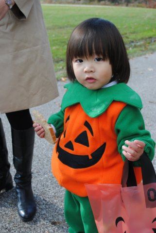 Young Girl in Pumpkin Costume