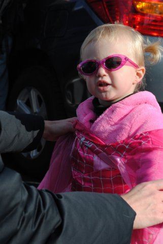 Young Girl Smiles in All Pink
